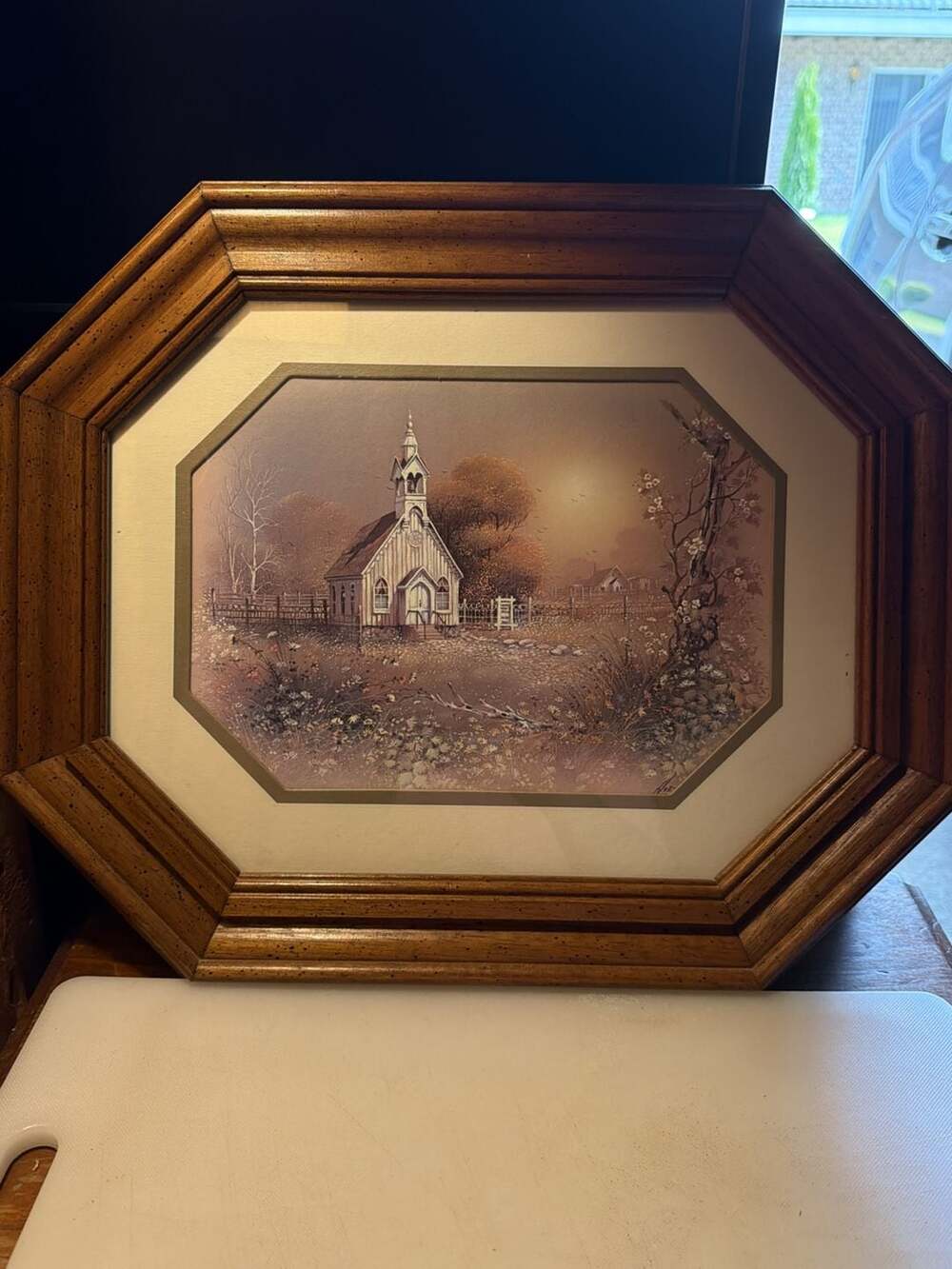 Vintage Framed Country Church Landscape Print value~200$ - Picture 2 of 4